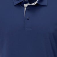 TGW Men's Collar Trim Solid Golf Polo, Dark Blue