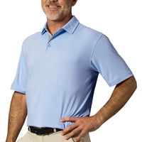 TGW Men's Collar Trim Solid Golf Polo, Light Blue
