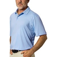 TGW Men's Collar Trim Solid Golf Polo, Light Blue