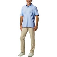 TGW Men's Collar Trim Solid Golf Polo, Light Blue