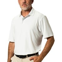 TGW Men's Collar Trim Solid Golf Polo, White