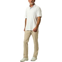 TGW Men's Collar Trim Solid Golf Polo, White