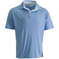 TGW Men's Collar Trim Solid Golf Polo, Light Blue