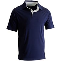 TGW Men's Collar Trim Solid Golf Polo, Dark Blue