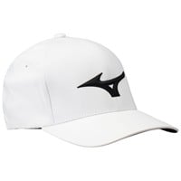 Mizuno Tour Delta Fitted Golf Hat, White/Black