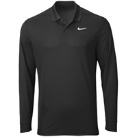 NIKE Men's Victory Long Sleeve Golf Polo, Black
