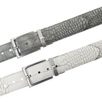 Greg Norman Men's Reversible Croco Print Leather Golf Belt, Grey/White