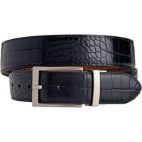 Greg Norman Men's Reversible Croco Print Leather Golf Belt, Tan/Black