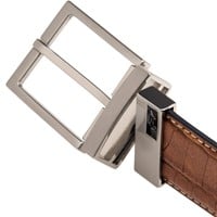 Greg Norman Men's Reversible Croco Print Leather Golf Belt, Tan/Black