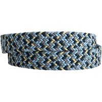 Greg Norman Men's Multi Color Braided Stretch Golf Belt, Blue/Grey