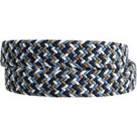 Greg Norman Men's Multi Color Braided Stretch Golf Belt, Blue/White