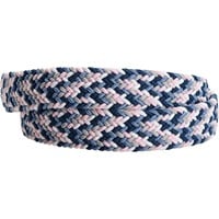 Greg Norman Men's Multi Color Braided Stretch Golf Belt, White/Blue