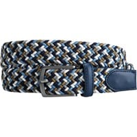 Greg Norman Men's Multi Color Braided Stretch Golf Belt, Blue/White