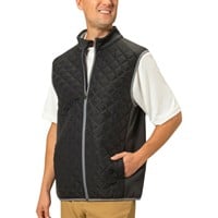 TGW Men's Quilted Golf Vest, Black