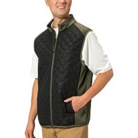 TGW Men's Quilted Golf Vest, Olive