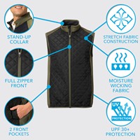 TGW Men's Quilted Golf Vest, Olive