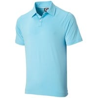 FootJoy Men's Solid Lisle Self Collar Athletic Fit Golf Polo, Turquoise