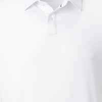 FootJoy Men's Solid Lisle Self Collar Athletic Fit Golf Polo, White