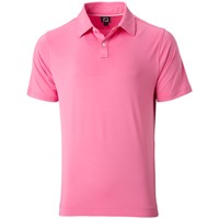 FootJoy Men's Solid Lisle Self Collar Athletic Fit Golf Polo, Pink