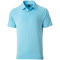 FootJoy Men's Solid Lisle Self Collar Athletic Fit Golf Polo, Turquoise