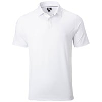 FootJoy Men's Solid Lisle Self Collar Athletic Fit Golf Polo, White