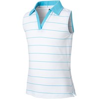 FootJoy Junior Sleeveless Golf Polo, White/Teal