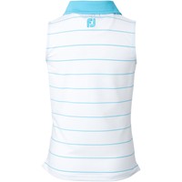FootJoy Junior Sleeveless Golf Polo, White/Teal