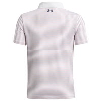 Under Armour Junior Performance Stripe Golf Polo, White/Red/Blue