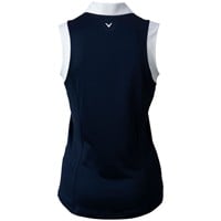 Callaway Women's V-Placket Color Block Sleeveless Golf Polo, Navy