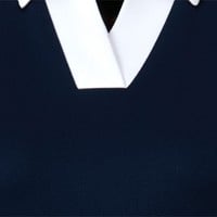 Callaway Women's V-Placket Color Block Sleeveless Golf Polo, Navy