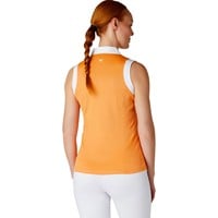 Callaway Women's V-Placket Color Block Sleeveless Golf Polo, Orange