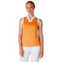 Callaway Women's V-Placket Color Block Sleeveless Golf Polo, Orange
