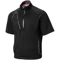Sunice Men's Sullivan Zephal Short Sleeve Golf Rain Pullover, Black/Charcoal