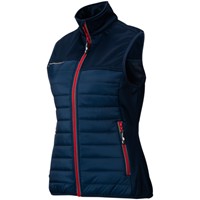 The Weather Co Women's Quilted Golf Vest, Navy/Red