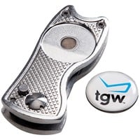 TGW Players Golf Divot Tool w/Ball Marker, Silver