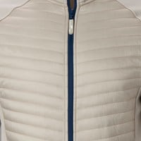 The Weather Co Men's Quilted Golf Jacket, Tan/Navy