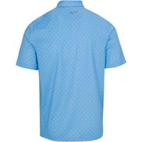 Greg Norman Men's Freedom Micro Pique Print Golf Polo, Blue