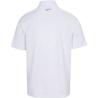 Greg Norman Men's Freedom Micro Pique Print Golf Polo, White