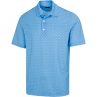 Greg Norman Men's Freedom Micro Pique Print Golf Polo, Blue