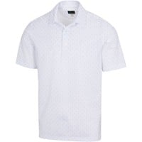 Greg Norman Men's Freedom Micro Pique Print Golf Polo, White