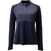 FootJoy Women's Heather Block Midlayer 1/2 Zip Golf Pullover, Navy