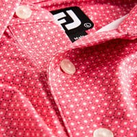 FootJoy Men's Dot Geo Print Golf Polo, Pink/White