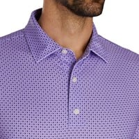 FootJoy Men's Dot Geo Print Golf Polo, Purple/White