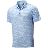 FootJoy Men's Lisle Cloud Camo Print Golf Polo - Previous Season Style, Blue