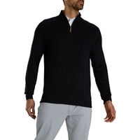 FootJoy Men's Drop Needle Lined Golf Wind Sweater, Black