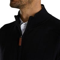 FootJoy Men's Drop Needle Lined Golf Wind Sweater, Black