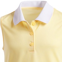 adidas Junior Sleeveless Golf Polo, Yellow
