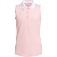 adidas Junior Sleeveless Golf Polo, Pink