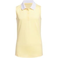 adidas Junior Sleeveless Golf Polo, Yellow