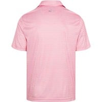 Greg Norman Men's ML75 Recycled Microlux Three Tone Stripe Golf Polo, Coral